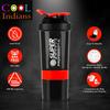 COOL INDIANS Gym Shaker Bottle with WHEY Container Bottle 500ML, Shaker Bottle for Protein Shake 100% Leak-Proof Guarantee Protein Shaker|Sipper Bottle, Ideal for Protein, PRE Workout (RED) view 3