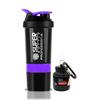COOL INDIANS Gym Shaker Bottle with WHEY Container Bottle 500ML, Shaker Bottle for Protein Shake 100% Leak-Proof Guarantee Protein Shaker|Sipper Bottle, Ideal for Protein, PRE Workout (Purple) view 1