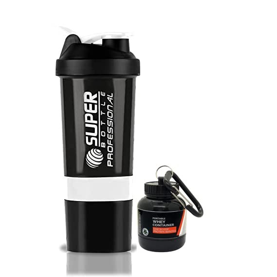 COOL INDIANS Gym Shaker Bottle with WHEY Container Bottle 500ML, Shaker Bottle for Protein Shake 100% Leak-Proof Guarantee Protein Shaker|Sipper Bottle, Ideal for Protein, PRE Workout (White)