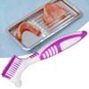 Denture Cleaning Brush, False Teeth Cleaning Brush, Double Sided Portable Denture Toothbrush for False Teeth Cleaning Denture Care Denture Cleaner view 2