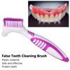 Denture Cleaning Brush, False Teeth Cleaning Brush, Double Sided Portable Denture Toothbrush for False Teeth Cleaning Denture Care Denture Cleaner view 4