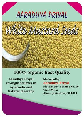 AARADHYA PRIYAL 'White Mustard', Quality Rai, Naturally Processed, from Farm Picked Fresh Seeds (100gm)