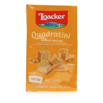 Loacker Quadratini Peanut Butter Wafer - 125gms (Pack of 1)