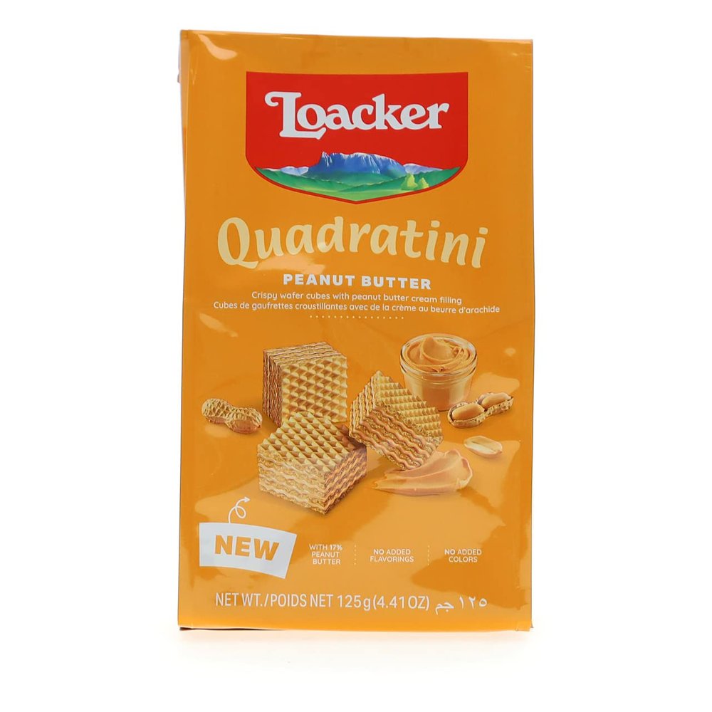 Loacker Quadratini Peanut Butter Wafer - 125gms (Pack of 1)