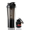 COOL INDIANS Sports Gym Shaker with WHEY Container Bottle|Shaker Bottle|Gym Shaker|100% Leak-Proof Guarantee Protein Shaker|Sipper Bottle|500 ML Shaker Bottle for PRE Workout|BPA Free (Black) view 1