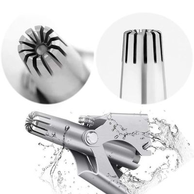 Homaxa Manual Nose Ear Hair Trimmer (No Batteries Required)- Portable Stainless Steel Nose Hair Remover for Men & Women/Professional Manual Washing Vibrissa Razor Nasal Shaver