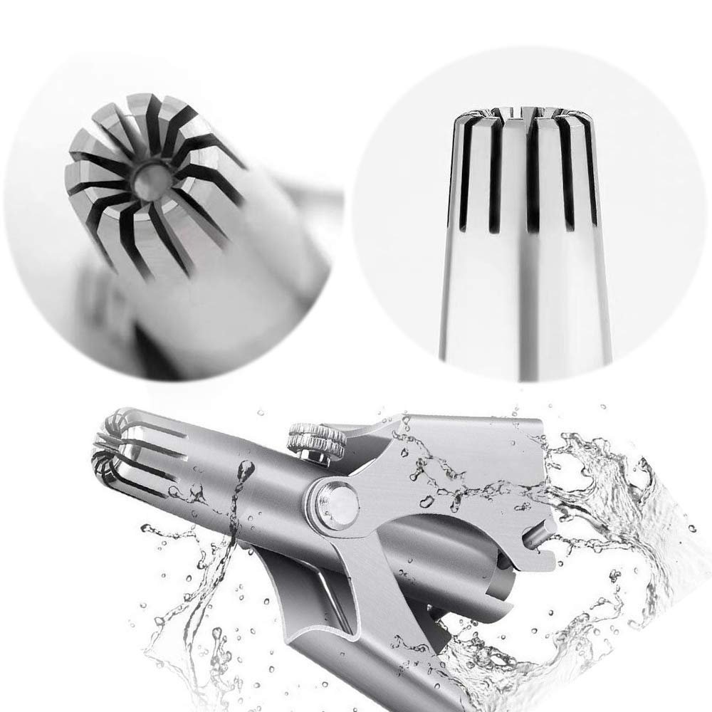 Homaxa Manual Nose Ear Hair Trimmer (No Batteries Required)- Portable Stainless Steel Nose Hair Remover for Men & Women/Professional Manual Washing Vibrissa Razor Nasal Shaver