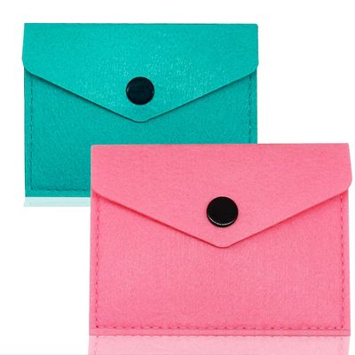 2 Packs Birth Control Pill Case Sleeve Pouch Cover for 4" x 3" Packets Slip Wallet Case Contraceptive Medicine Holder -Cute and Discrete (Pink+Teal)