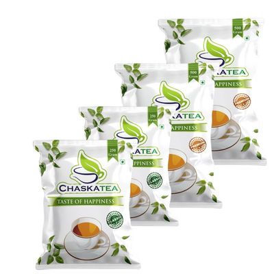 CHASKA TEA Masala Tea Powder 500 GR x 2 & Classic Organic Black Tea 250 x 2 GRAM Aromatic Assam Natural Tea Leaves Chai Patti) (Pack Of 4)