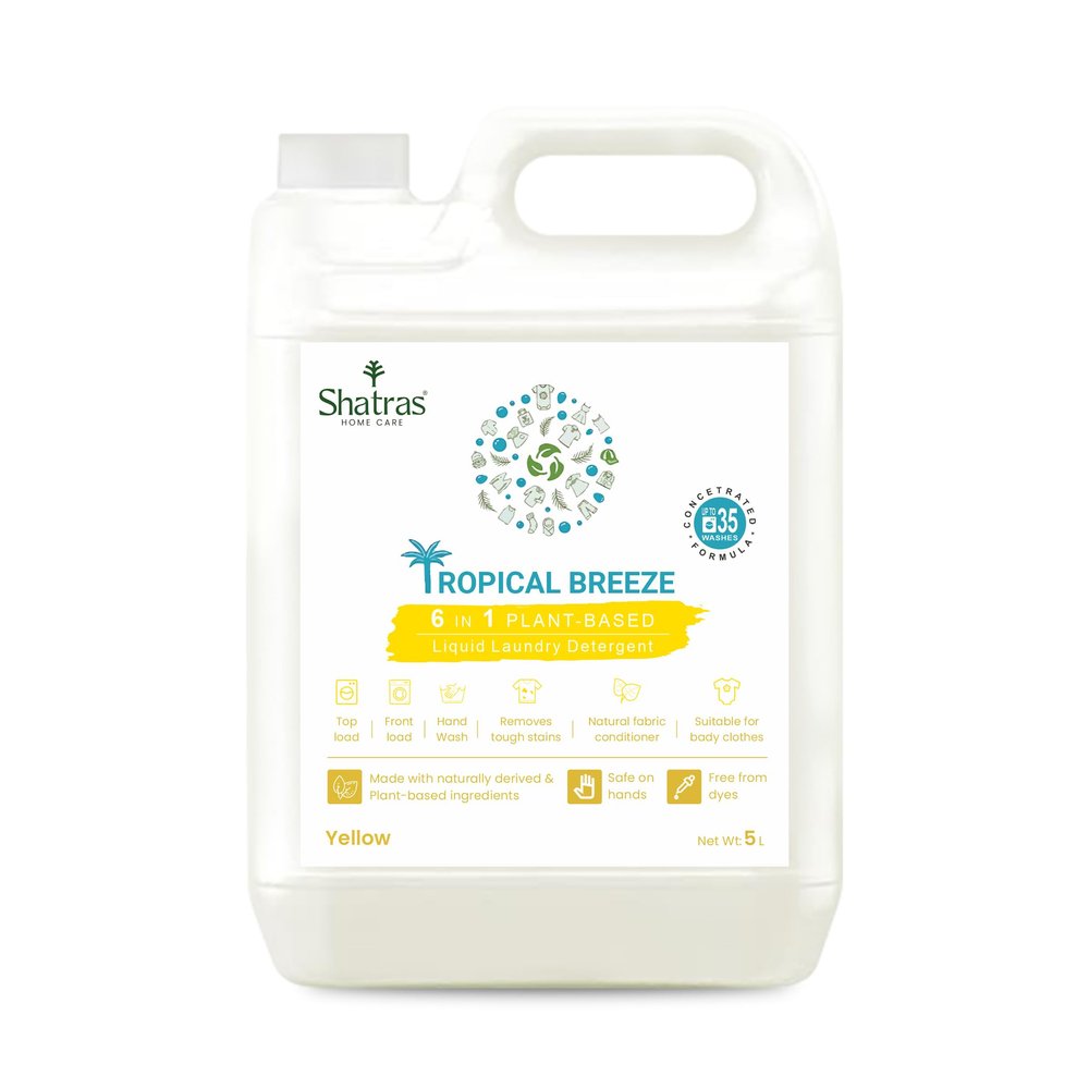 Shatras Liquid Detergent 5 Liter, Laundry Liquid for Fabric Care, Suitable for Top-Load and Front Load Machine and Hand Wash, Concentrated Laundry Detergent