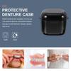 Yardwe Denture Case with Strainer Basket Denture Bath Case Cup Box Portable False Teeth Holder Storage Soak Container Orthodontic Retainer Case for Travel Cleaning Black view 2