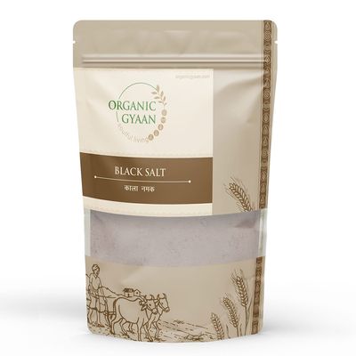 Organic Gyaan | Organic Black Salt| Natural Black Salt | Unpolluted Black Salt | Preservative Free | USDA Certified | 450 gms - Pack of 2