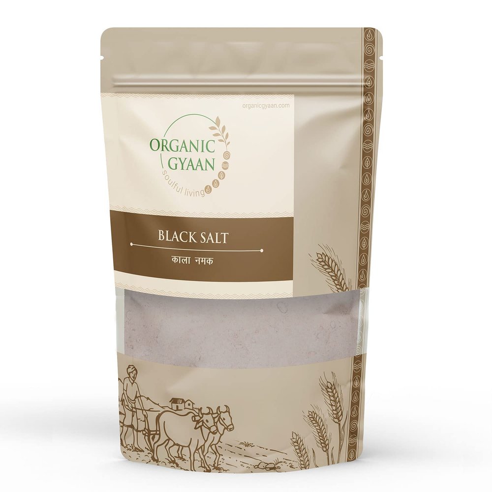 Organic Gyaan | Organic Black Salt| Natural Black Salt | Unpolluted Black Salt | Preservative Free | USDA Certified | 450 gms - Pack of 2