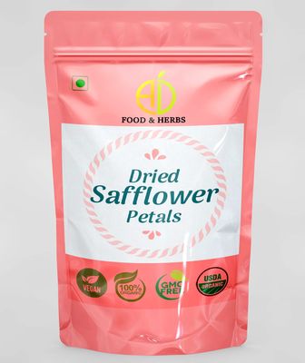 A D Food & Herbs Organic Dried Safflower Flower/Kusum ke phool Aromatic Edible for Homemade Lattes, Tea Blends, Bath Salts, Gifts, Crafts 50 Gms