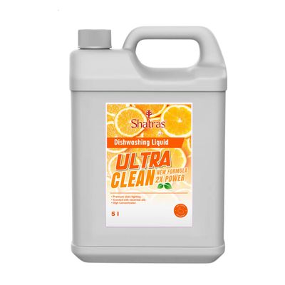 Shatras Dishwash Liquid Gel Orange Can Jar, long-lasting hygienic & refreshing, Leaves No Residue, Grease Cleaner For All Utensils, Dishwashing Liquid 5L