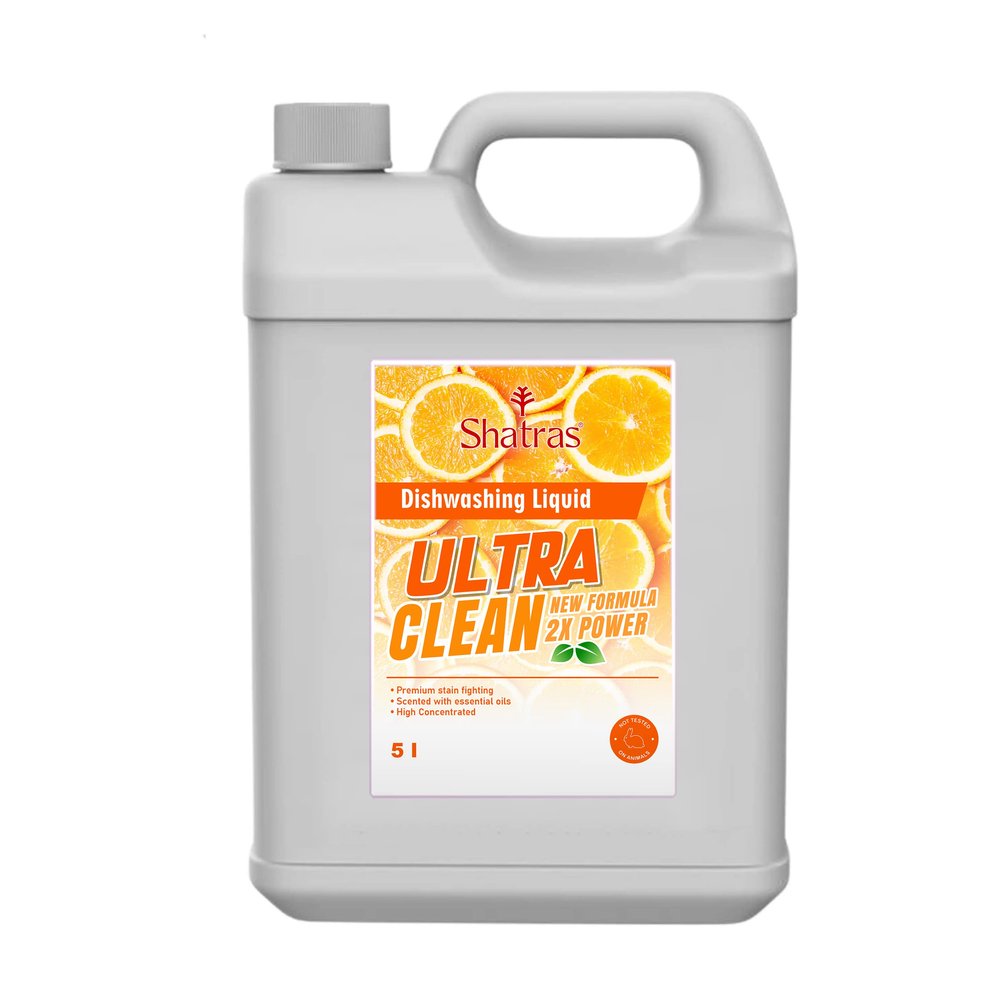 Shatras Dishwash Liquid Gel Orange Can Jar, long-lasting hygienic & refreshing, Leaves No Residue, Grease Cleaner For All Utensils, Dishwashing Liquid 5L