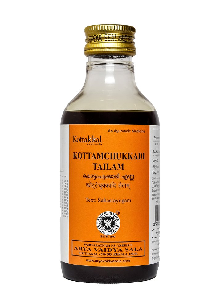 Kottakkal ayurveda Kottamchukkadi Tailam, Herbal Massage Oil for Wellness Naturally - Pack of 1 (200 ml)
