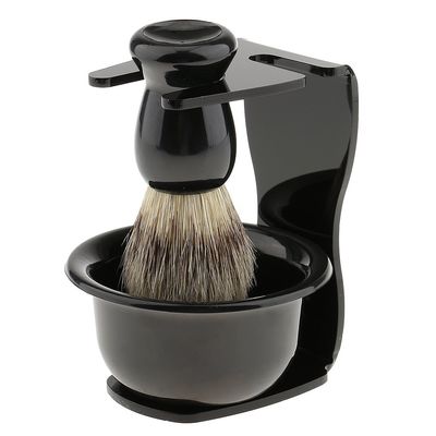 LOSA Men's Shave Set Shaving Brush+Acrylic Stand Holder+ Bowl Travel Kit Set