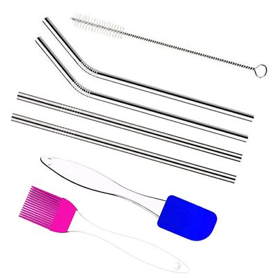 MoneySo Stainless Steel Smoothie Straws, Extra Wide Reusable Metal Drinking Straws for Milkshake, Boba, Smoothie, Beverage, Set of 4 with 1 Cleaning Brush