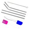 MoneySo Stainless Steel Smoothie Straws, Extra Wide Reusable Metal Drinking Straws for Milkshake, Boba, Smoothie, Beverage, Set of 4 with 1 Cleaning Brush view 1