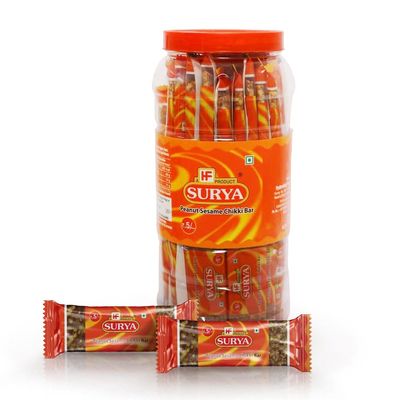 Surya Rs.5 Peanut Sesame Chikki (Pack of 50) (50 bars of Rs 5 each) |Phalli Chikki |Till Chikki |Mix Chikki |Energy Bars |Indian Sweet