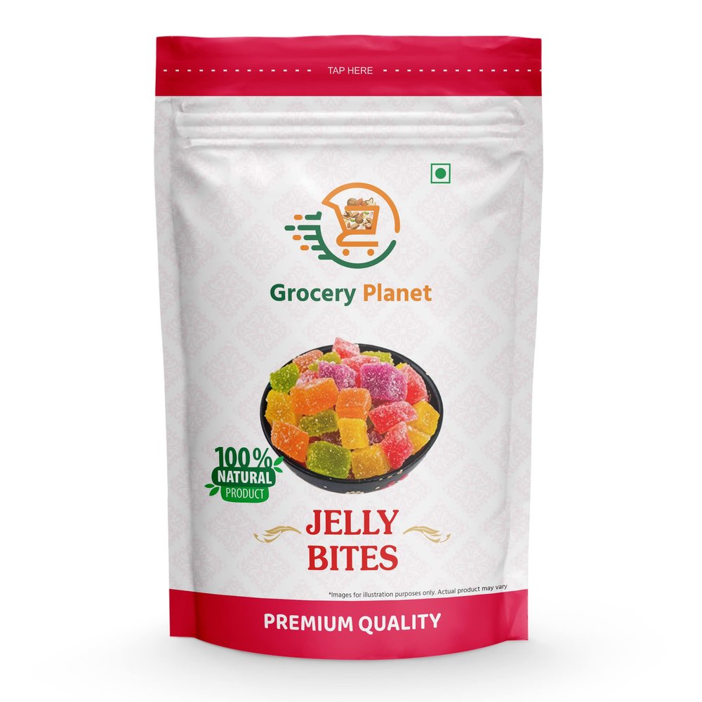 Grocery Planet Fruit Jelly Bites | Jelly Candy | Jelly Toffee | Jelly Beans | Sugar Coated Jelly Ball | Multi Colour Jelly | Quality Product | Multi Colour Jelly Munchies| Pack of 200gm