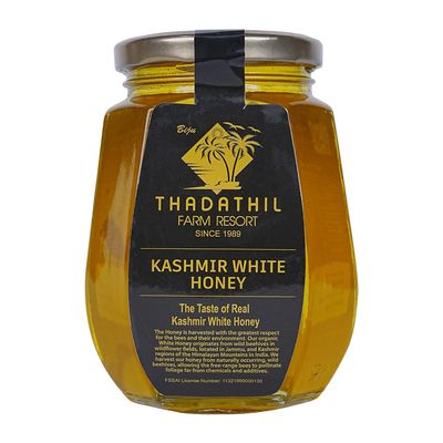 Biju Thadathil Farm Kashmir White Honey 500g | Certified Organic by MQA | Unfiltered & Unprocessed | Natural Immunity, Gut & Skin Support | Since 1989