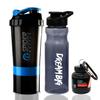 COOL INDIANS Sports Combo of Shaker, Sipper and WHEY Loader Container Bottles|Sipper Bottle|Shaker Bottle|PRE Workout Gym Shaker|Gym ACCESSORISE|Leak-Proof & BPA Free(Pack of 3) (Blue) view 1