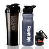 COOL INDIANS Sports Combo of Shaker, Sipper and WHEY Loader Container Bottles|Sipper Bottle|Shaker Bottle|PRE Workout Gym Shaker|Gym ACCESSORISE|Leak-Proof & BPA Free(Pack of 3) (Black) view 1
