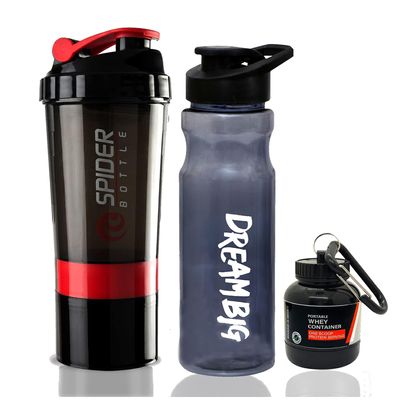 COOL INDIANS Sports Combo of Shaker, Sipper and WHEY Loader Container Bottles|Sipper Bottle|Shaker Bottle|PRE Workout Gym Shaker|Gym ACCESSORISE|Leak-Proof & BPA Free(Pack of 3) (RED)
