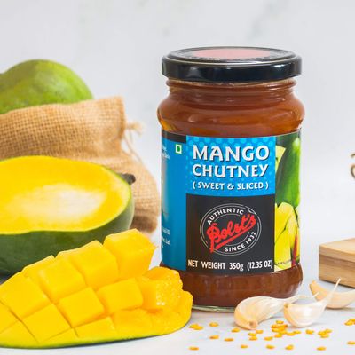 Bolst's Mango Chutney (Sweet and Sliced) | Sweet Aam Chutney Instant Mango Chutney | Ready-to-Eat Foods | Made With Farm Fresh Mangoes | Homemade Taste 100% Natural Ingredients | 350g