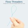 DanTicy Floss Threaders,Deep Clean Floss for Braces, Bridges, and Implants 200PCS(4Pack),Blue view 3
