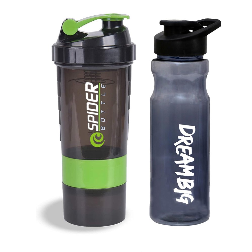 COOL INDIANS Sports Combo of Shaker, Sipper and WHEY Loader Container Bottles|Sipper Bottle|Shaker Bottle|PRE Workout Gym Shaker|Gym ACCESSORISE|Leak-Proof & BPA Free (Green 3)