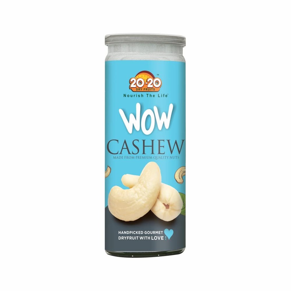 20-20 Dry Fruits Cashew Jar 150g | Whole Cashews | Kaju | Cashewnuts - Nutritious & Delicious | WOW Cashews