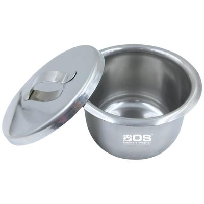 BOS Medicare Surgical Gallipot with Lid 175ml | Medium Stainless Steel Medical Bowl | Reusable Autoclavable Surgical Gallipot for Clinics, Hospitals & Surgical Procedures