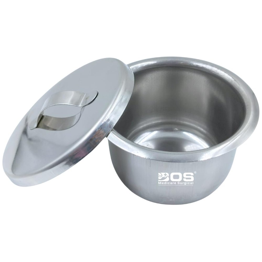 BOS Medicare Surgical Gallipot with Lid 175ml | Medium Stainless Steel Medical Bowl | Reusable Autoclavable Surgical Gallipot for Clinics, Hospitals & Surgical Procedures