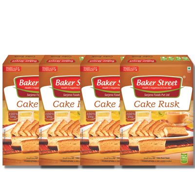 Baker Street Premium Fresh Cake Rusk Toast150g (pack Of 4)