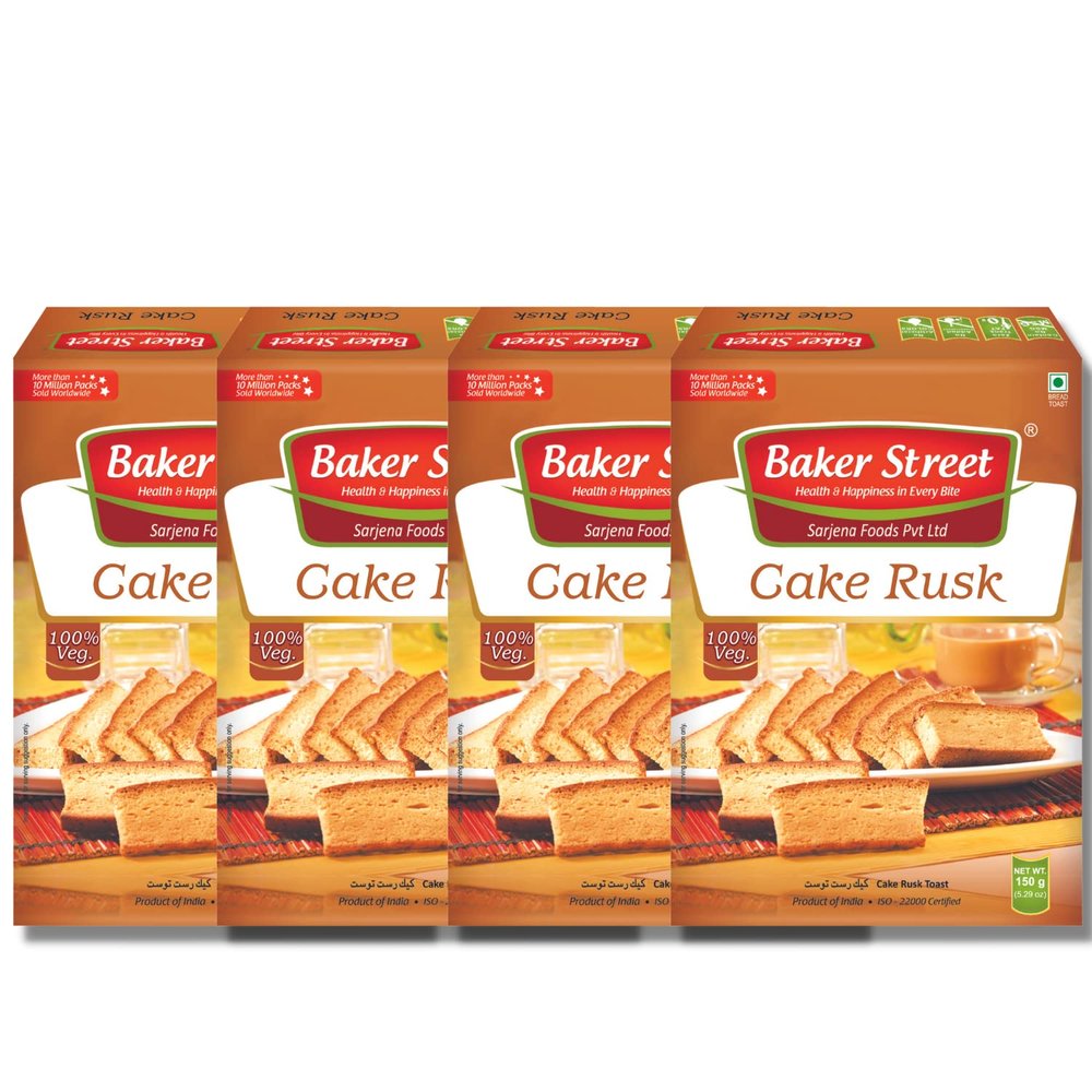 Baker Street Premium Fresh Cake Rusk Toast150g (pack Of 4)