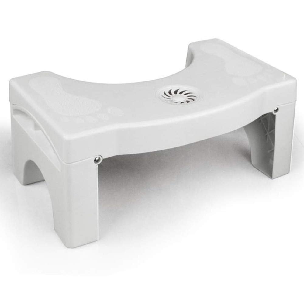 NOBILEA About Space Foldable Non Slip Toilet Step Stool with Air Freshener Slot - White