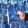 Party town Metallic Foil Fringe Curtains (3ft * 6ft) for Birthday| Wedding | Engagement | Bridal Shower | Baby Shower | Bachelorette Celebration, Party Decorations (Pack of 1, Blue) view 1