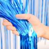 Party town Metallic Foil Fringe Curtains (3ft * 6ft) for Birthday| Wedding | Engagement | Bridal Shower | Baby Shower | Bachelorette Celebration, Party Decorations (Pack of 1, Blue) view 2
