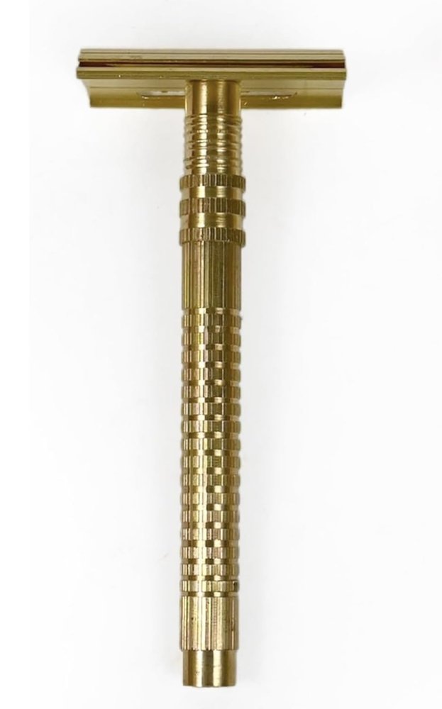 Tinku Men Double Edge Full Brass Safety Razor (Rust Proof, Golden) (T_604)
