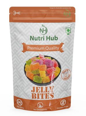 Nutri Hub Jelly Bites Sugar Coated Sweet Fruits Candy (400 g)