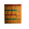 Neyge Women Irkal Ilkal Traditional Handwoven Cotton Silk Star Pattern Satin Jari Border Saree Stripe Pallu (Maroon) view 3