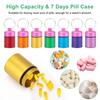 Anglecai Small Portable 7-Compartment Waterproof Metal Pill Case Keychain, Mini Pill Organizer Weekly Pill Box for Travel, Camping, Emergency view 2
