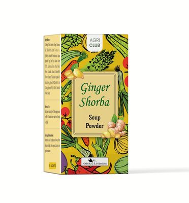 Agri Club Instant Ginger Shorba Soup Powder  Pack of 15 Sachets (15g Each) | Healthy & Delicious Ready-to-Make Soup for Quick Meals and Snacks