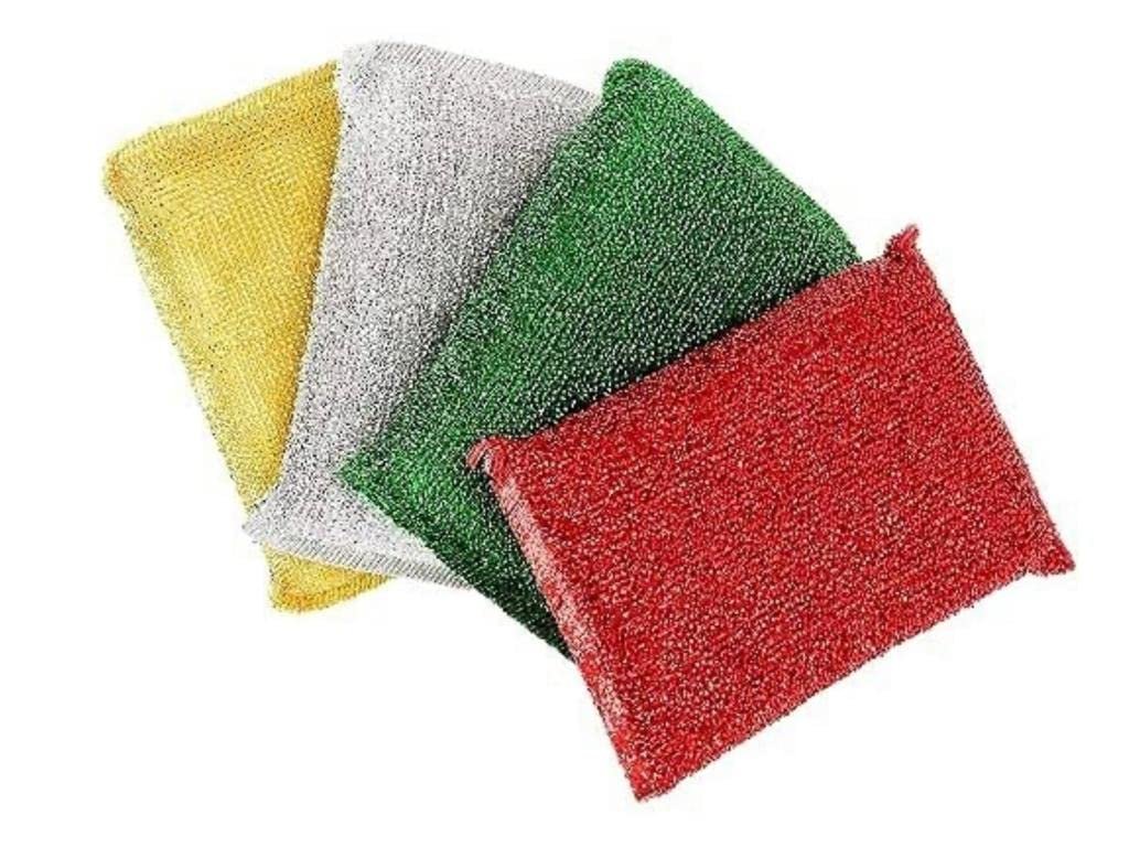 CELLEBII Scratch Proof Kitchen Utensil Scrubber Pad, Standard - Pack of 4 Scrub Pad