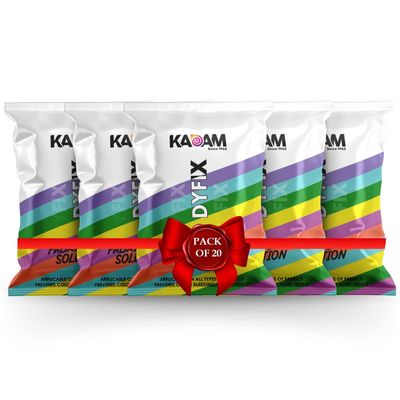 Kadam DyFix Color Fixer- Pack of 20 Sachets | Color Guard for All Fabrics | Prevents Fading & Cross Staining | Non-Toxic, Anti-Fade, Formaldehyde-Free | Colour Fixer Protects Vibrancy in Tie-Dye