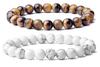 Aanya Gems Products Bracelet for Unisex Adult (Tiger eye, Howlite White) with Lab Certificate view 1