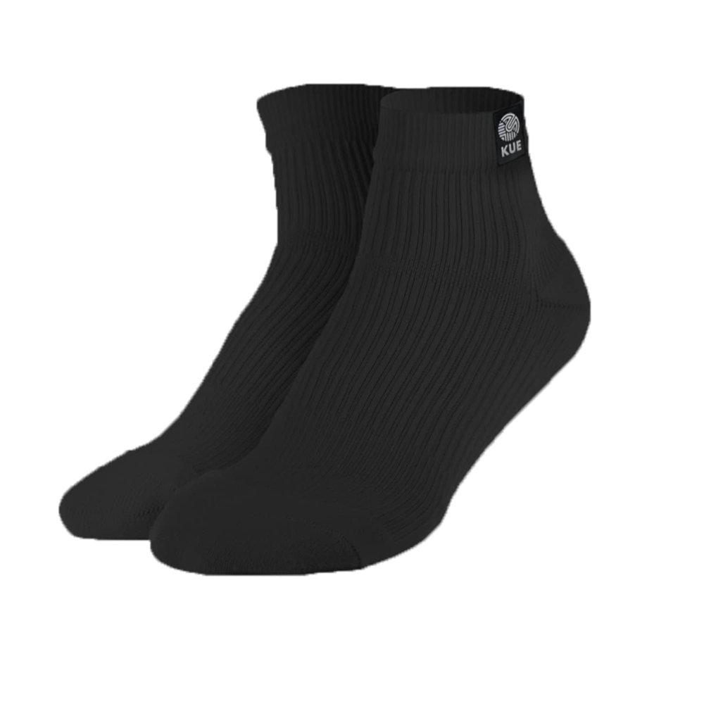 KUE Graduated Compression Socks | Women & Men|Daily Use, Running & Fitness | Improved Blood Circulation, Pain Relief |Ankle Length | 1 Pair | Black- S/M